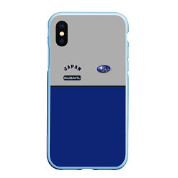 Чехол iPhone XS Max матовый Subaru Style, цвет: 3D-голубой