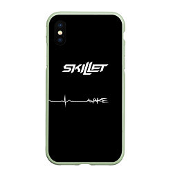 Чехол iPhone XS Max матовый Skillet Awake, цвет: 3D-салатовый