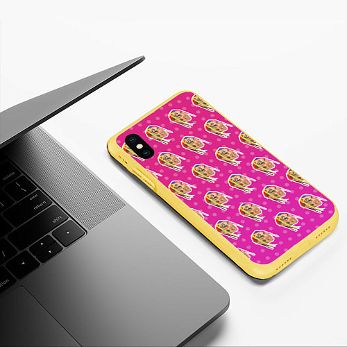 Чехол iPhone XS Max матовый 6IX9INE Pattern / 3D-Желтый – фото 3