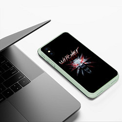 Чехол iPhone XS Max матовый Witcher 2077, цвет: 3D-салатовый — фото 2