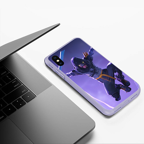 Чехол iPhone XS Max матовый Fortnite Mythic / 3D-Светло-сиреневый – фото 3