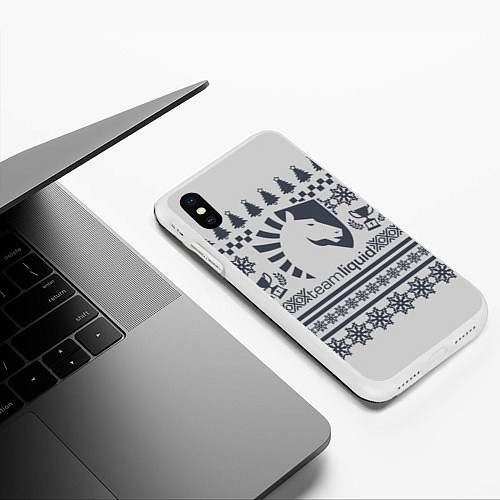 Чехол iPhone XS Max матовый Team Liquid: Grey Winter / 3D-Белый – фото 3