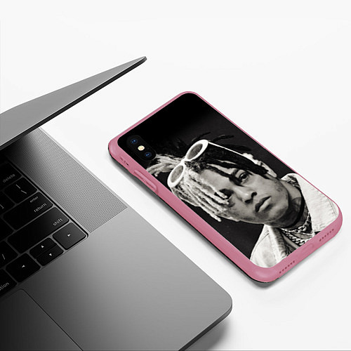 Чехол iPhone XS Max матовый XXXTentacion / 3D-Малиновый – фото 3