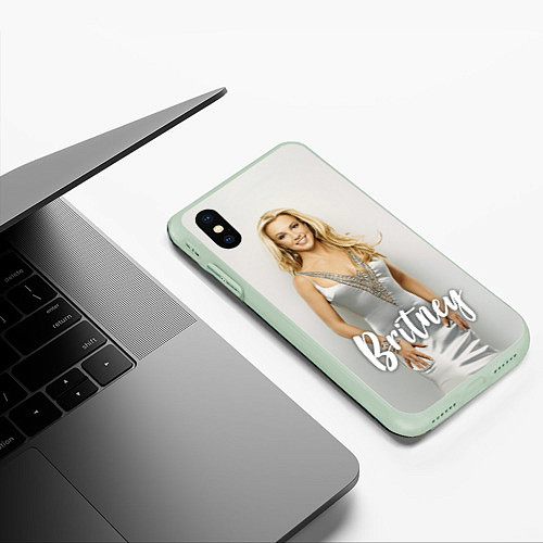 Чехол iPhone XS Max матовый Britney Spears / 3D-Салатовый – фото 3