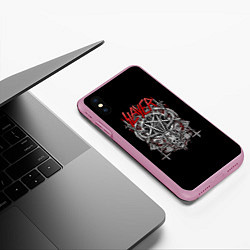 Чехол iPhone XS Max матовый Slayer: Hell Goat, цвет: 3D-розовый — фото 2