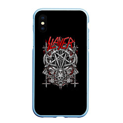 Чехол iPhone XS Max матовый Slayer: Hell Goat, цвет: 3D-голубой