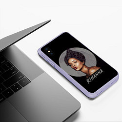 Чехол iPhone XS Max матовый Rihanna, цвет: 3D-светло-сиреневый — фото 2