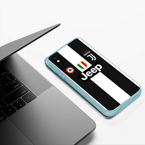 Чехол iPhone XS Max матовый FC Juventus 18-19 / 3D-Мятный – фото 3