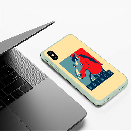 Чехол iPhone XS Max матовый BoJack Obey / 3D-Салатовый – фото 3