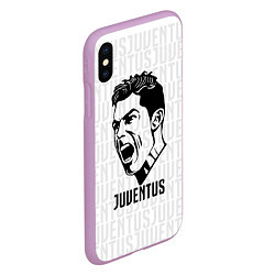 Чехол iPhone XS Max матовый Juve Ronaldo, цвет: 3D-сиреневый — фото 2