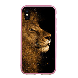 Чехол iPhone XS Max матовый Песчаный лев, цвет: 3D-розовый
