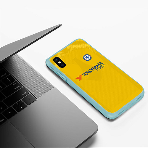 Чехол iPhone XS Max матовый FC Chelsea Away 18-19 / 3D-Мятный – фото 3