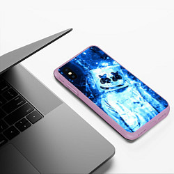 Чехол iPhone XS Max матовый Marshmello: Blue Liquid, цвет: 3D-сиреневый — фото 2