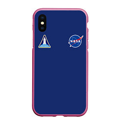 Чехол iPhone XS Max матовый NASA: Special Form, цвет: 3D-малиновый