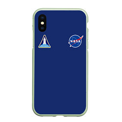 Чехол iPhone XS Max матовый NASA: Special Form, цвет: 3D-салатовый