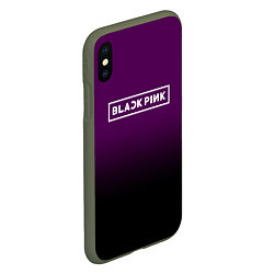 Чехол iPhone XS Max матовый Black Pink: Violet Gradient, цвет: 3D-темно-зеленый — фото 2