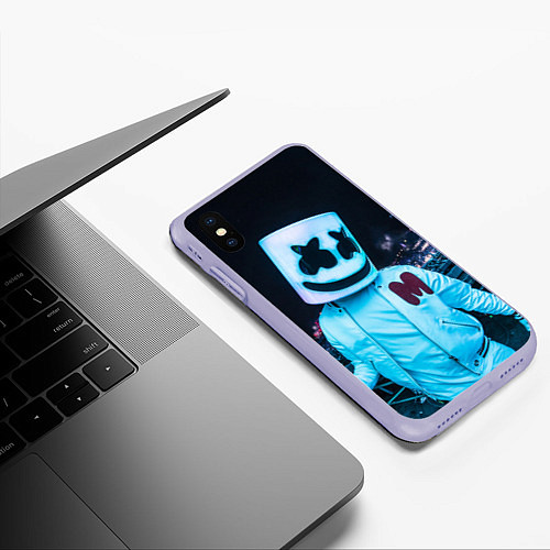 Чехол iPhone XS Max матовый M - means Marshmello / 3D-Светло-сиреневый – фото 3