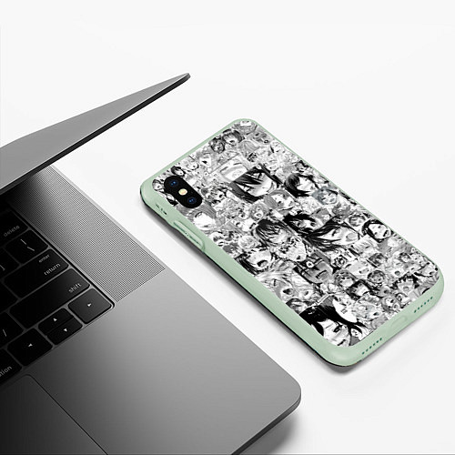Чехол iPhone XS Max матовый AHEGAO / 3D-Салатовый – фото 3