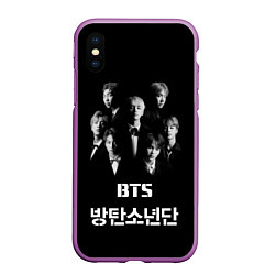 Чехол iPhone XS Max матовый BTS Group, цвет: 3D-фиолетовый