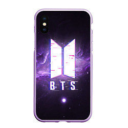 Чехол iPhone XS Max матовый BTS: Violet Space, цвет: 3D-сиреневый