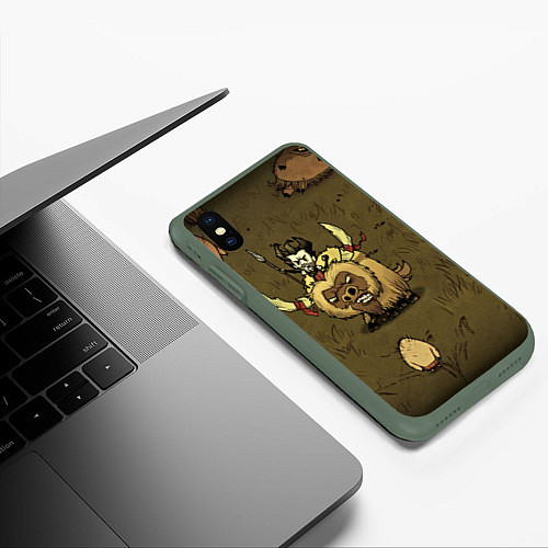 Чехол iPhone XS Max матовый Wild Wilson / 3D-Темно-зеленый – фото 3