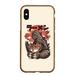 Чехол iPhone XS Max матовый Godzilla Eat, цвет: 3D-коричневый