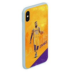 Чехол iPhone XS Max матовый LeBron James: NBA Star, цвет: 3D-голубой — фото 2