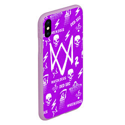 Чехол iPhone XS Max матовый Watch Dogs 2: Violet Pattern, цвет: 3D-сиреневый — фото 2