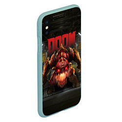 Чехол iPhone XS Max матовый DOOM: Pinky Monster, цвет: 3D-мятный — фото 2