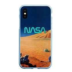Чехол iPhone XS Max матовый NASA on Mars, цвет: 3D-голубой