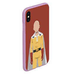 Чехол iPhone XS Max матовый One Punch Man, цвет: 3D-сиреневый — фото 2