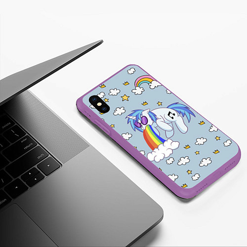 Чехол iPhone XS Max матовый Рарити пони / 3D-Фиолетовый – фото 3