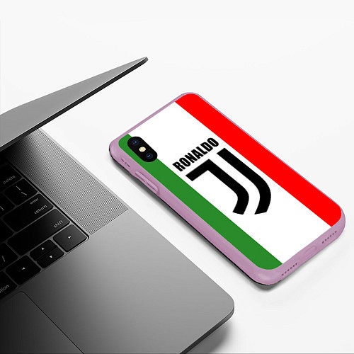 Чехол iPhone XS Max матовый Ronaldo Juve Italy / 3D-Сиреневый – фото 3