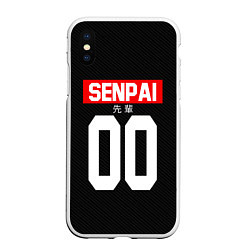 Чехол iPhone XS Max матовый Senpai 00: Black Style, цвет: 3D-белый