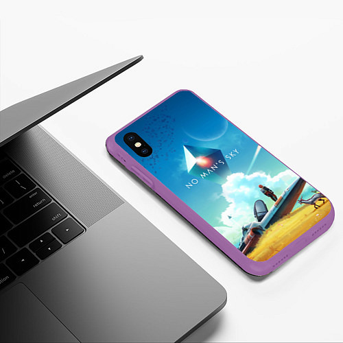 Чехол iPhone XS Max матовый No Man’s Sky: Atlas Rises / 3D-Фиолетовый – фото 3