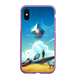 Чехол iPhone XS Max матовый No Man’s Sky: Atlas Rises, цвет: 3D-фиолетовый
