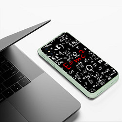 Чехол iPhone XS Max матовый E=mc2: Black Style, цвет: 3D-салатовый — фото 2