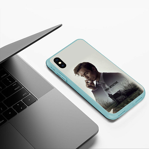 Чехол iPhone XS Max матовый True Detective: Autumn / 3D-Мятный – фото 3