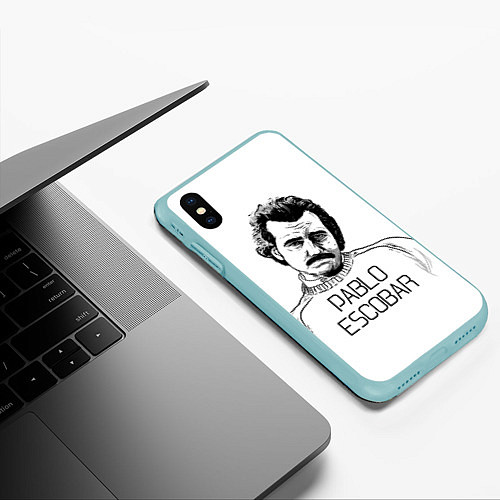 Чехол iPhone XS Max матовый Pablo Escobar / 3D-Мятный – фото 3