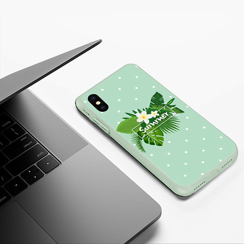 Чехол iPhone XS Max матовый Fresh Summer / 3D-Салатовый – фото 3