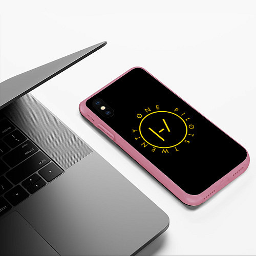 Чехол iPhone XS Max матовый 21 Pilots: Light Logo / 3D-Малиновый – фото 3