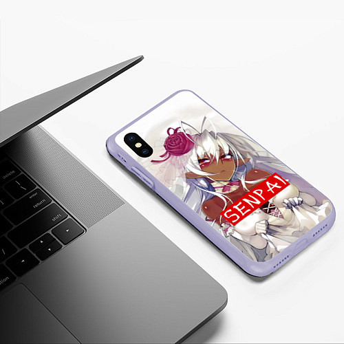 Чехол iPhone XS Max матовый Senpai: White Girl / 3D-Светло-сиреневый – фото 3