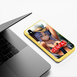 Чехол iPhone XS Max матовый Senpai Sex, цвет: 3D-желтый — фото 2