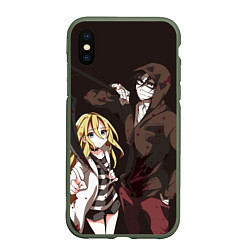 Чехол iPhone XS Max матовый Angels of Death, цвет: 3D-темно-зеленый