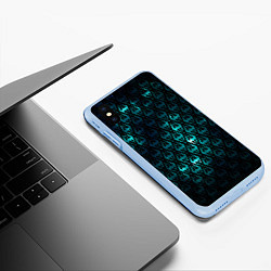 Чехол iPhone XS Max матовый TES: Blue Pattern, цвет: 3D-голубой — фото 2