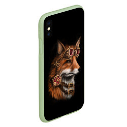 Чехол iPhone XS Max матовый Королевский лис, цвет: 3D-салатовый — фото 2