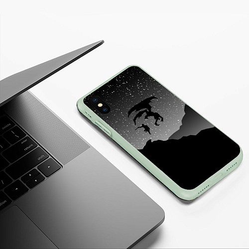 Чехол iPhone XS Max матовый TES: Nightmare / 3D-Салатовый – фото 3