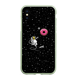 Чехол iPhone XS Max матовый Homer Spaceman, цвет: 3D-салатовый