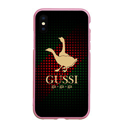 Чехол iPhone XS Max матовый GUSSI EQ Style, цвет: 3D-розовый