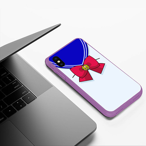 Чехол iPhone XS Max матовый Девочка-матроска / 3D-Фиолетовый – фото 3